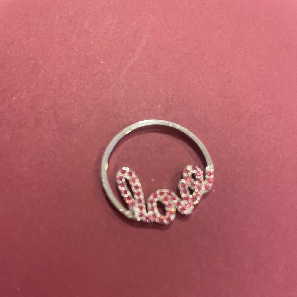 Origami Owl pink love plate for large locket